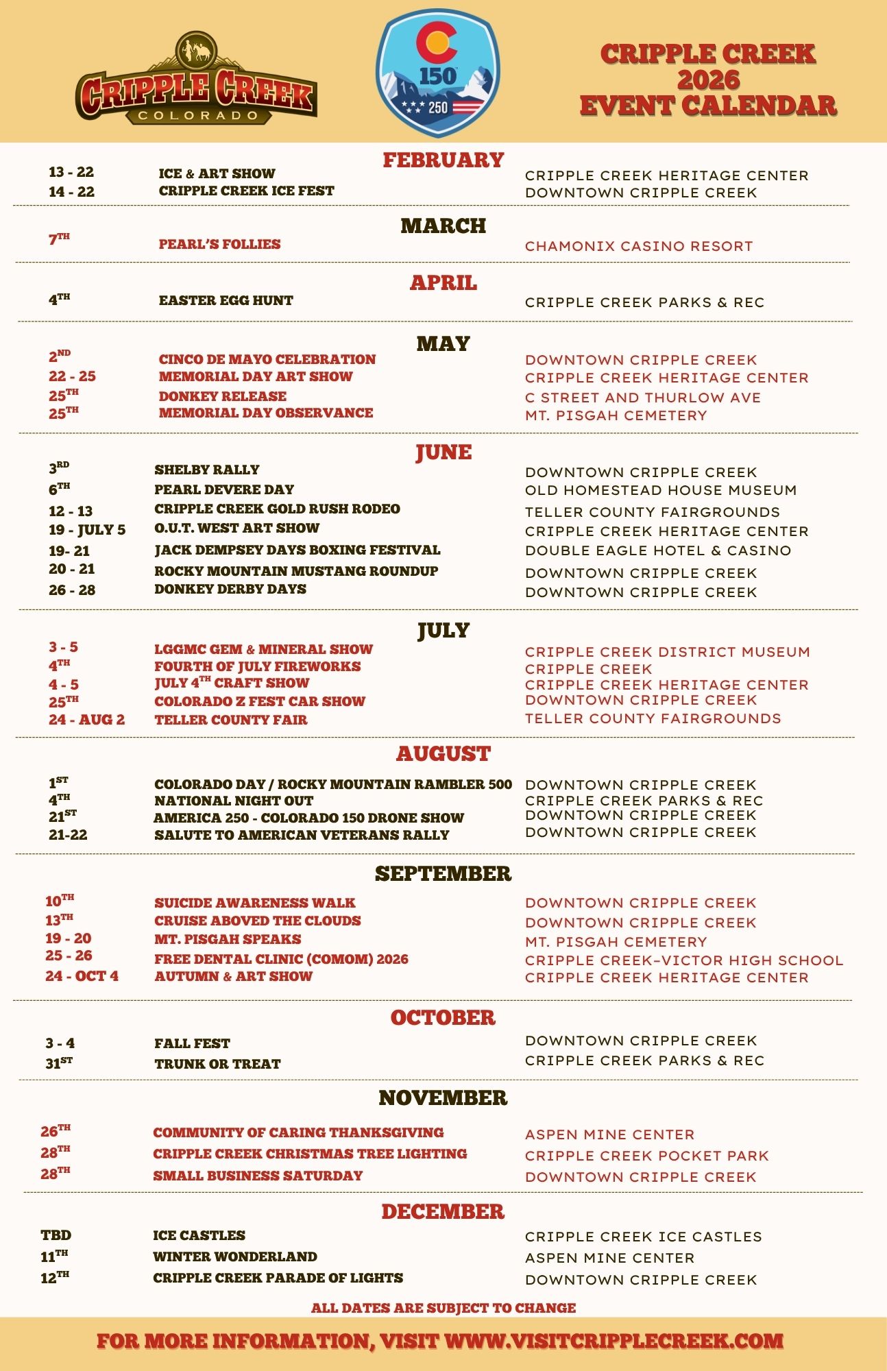 Events | Cripple Creek, CO